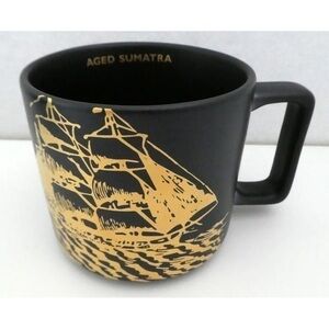 STARBUCKS “AGED SUMATRA” Mug Gold Sailing Ship Black Pirate 2016 release